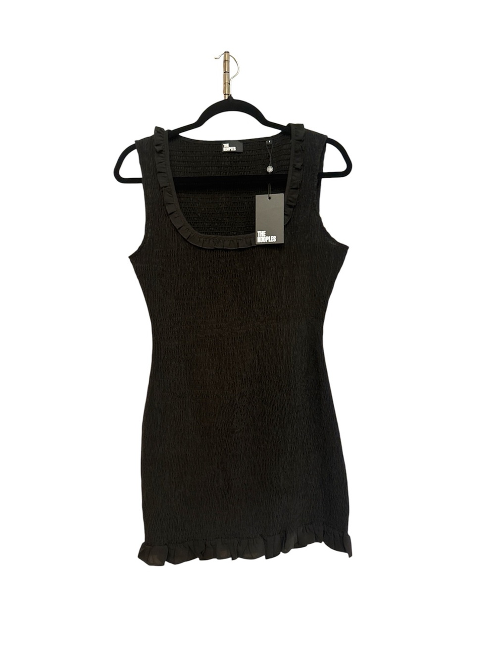 The Kooples Black Ruffled Mini Dress size 3 French size